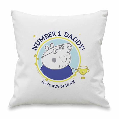 Personalised Peppa Pig Number 1 Daddy Cushion £19.99